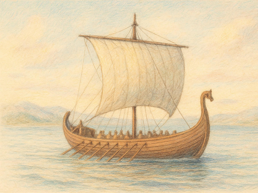 Handesschiff der Phönizier auf dem Meer