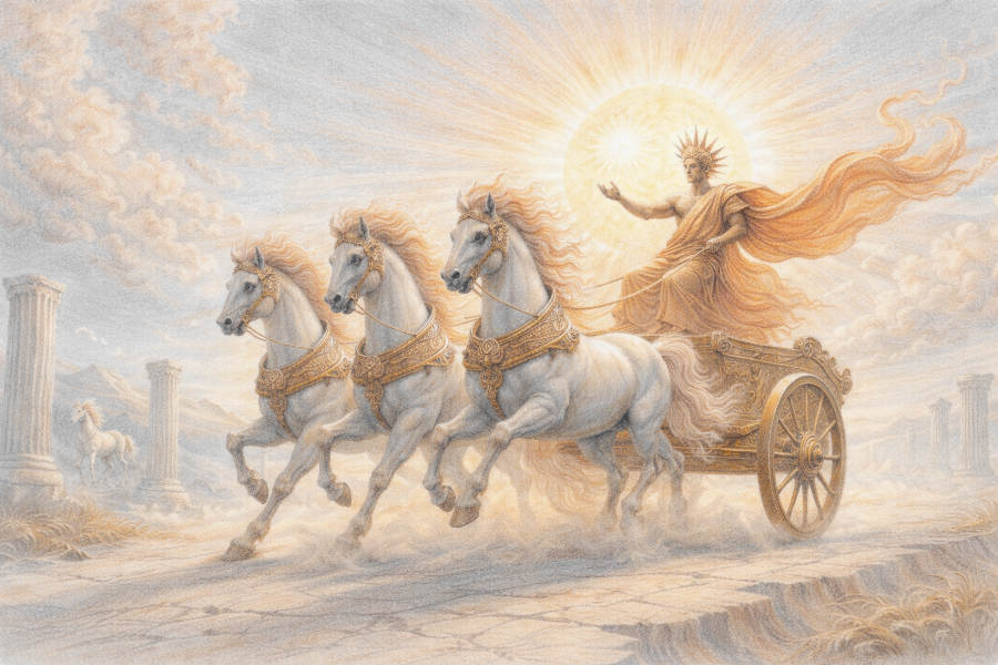 Sol invictus im römischen Streitwagen