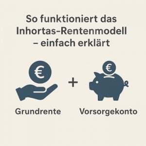 Kombination von Grundrente nach dänischem Vorbild und individuellem Vorsorgekonto nach US-Vorbild – einfach erklärt.
