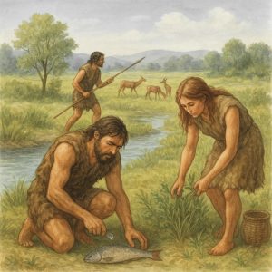 Wildbeuter, 2 Männer, eine Frau