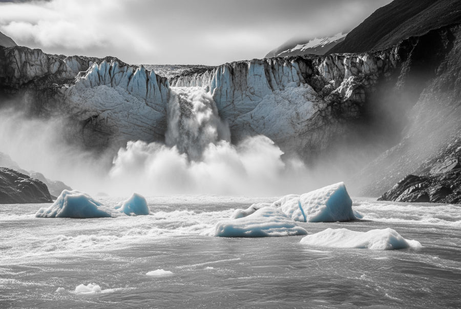Wasserduchbruch durch einen Gletscher