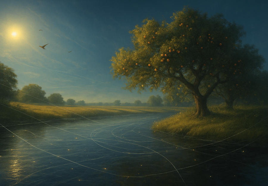 Altweibersommer, Landschaft und wärmende Sonnenstrahlen