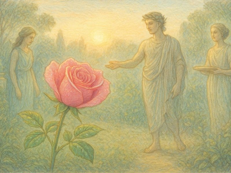duftende Rose im Garten der Genien
