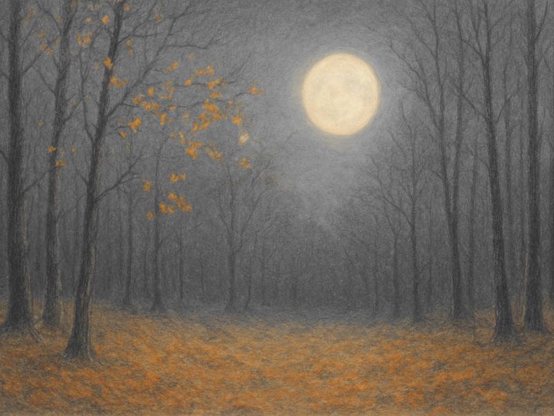 Der kalte Jägermond im Wald