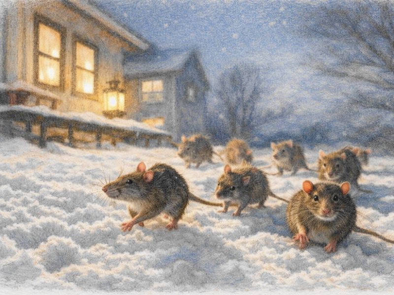 Ratten im Schnee, Symbolbild