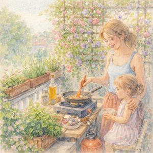 Sommerküche auf dem Balkon