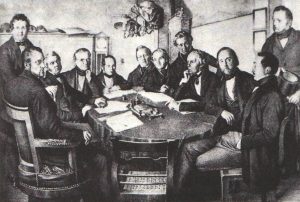 Gruppenbild als alter Stich