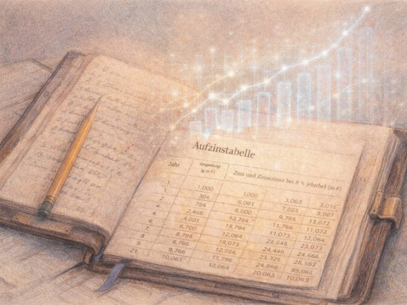 Aufzinstabelle in Buchform