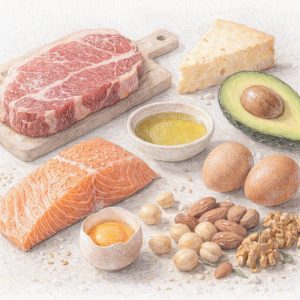 Keto Lebensmittel Fleisch, Fisch, Eier