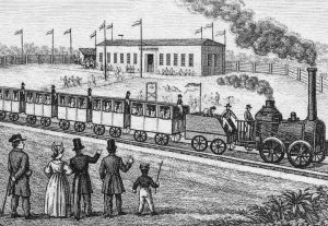 Leipzig Dresdner Eisenbahn alter Stich