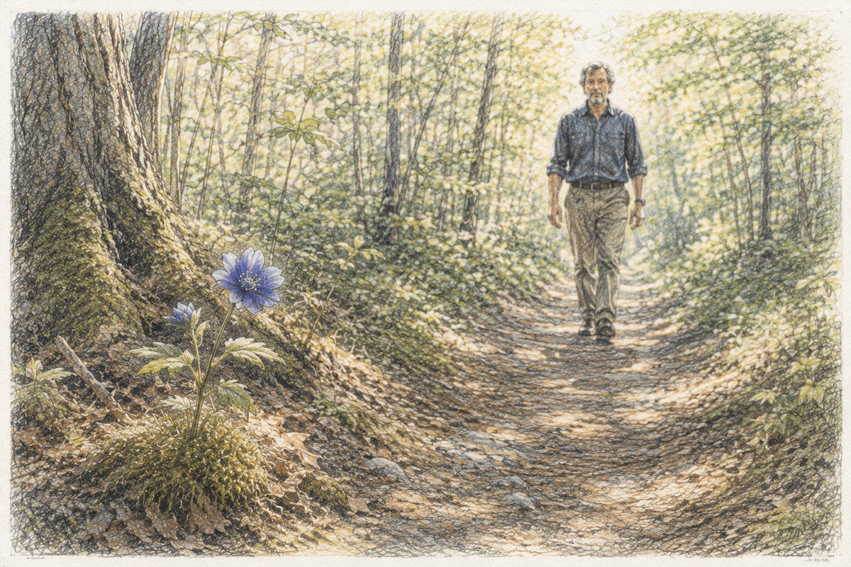 Mann im Wald
