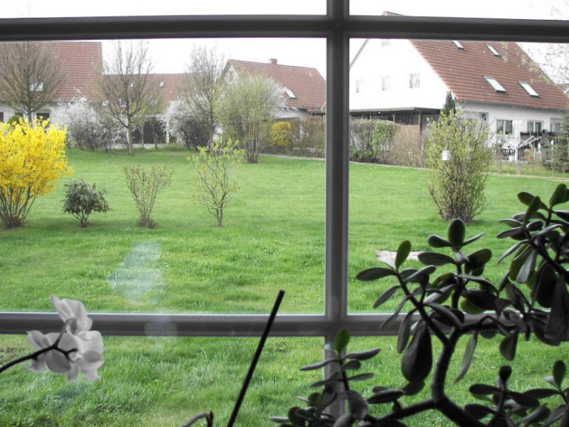 Blick aus der Stube zum Garten