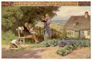 Von Paul Hey gestaltete Postkarte mit Häusler-Romantik