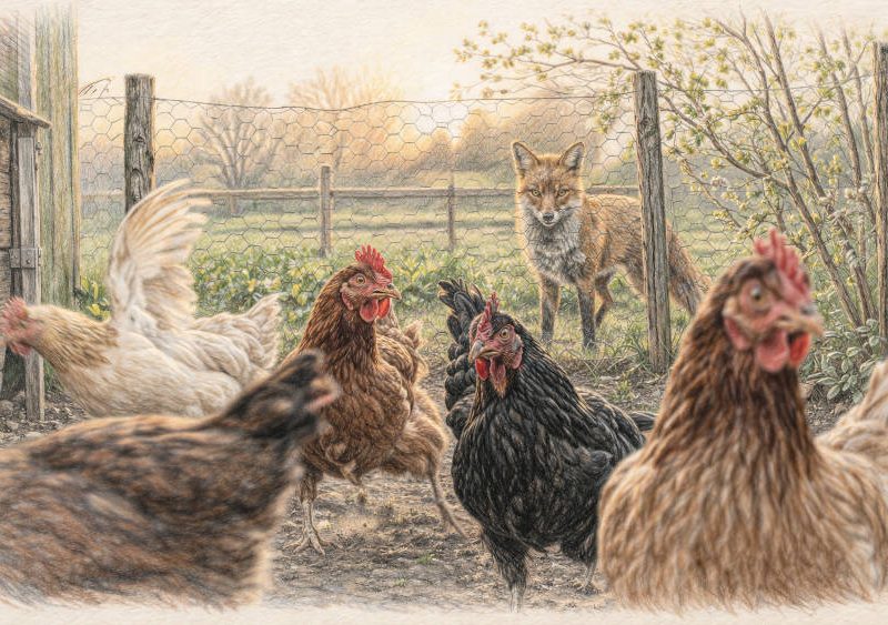 Fuchs am Hühnergehege