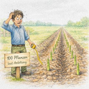 Endlosbeet mit Spargelbepflanzt