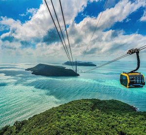 Hon Thom Cable Car aerial view Phu Quoc Island 
