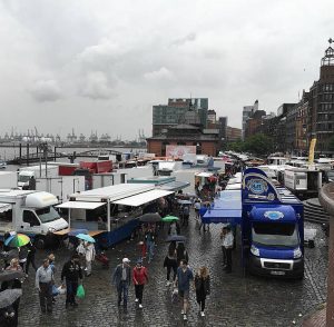 Fischmarkt in Hamburg von oben