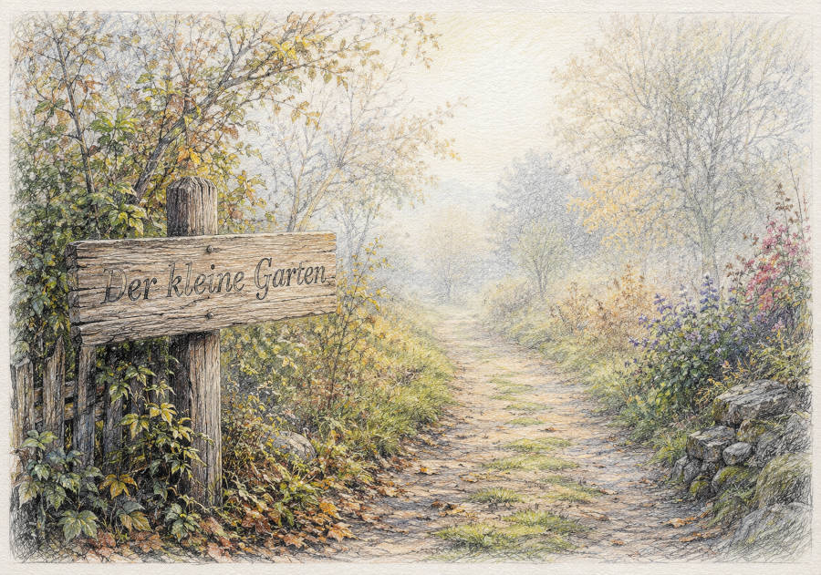Weg in einer dunstige Natur