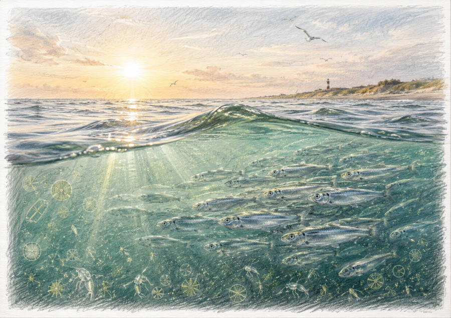 Hering-Schwarm in der Nordsee
