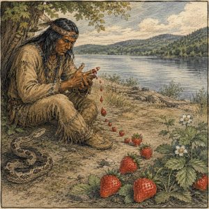 Seneca-Indianer und Honeoye-Erdbeeren