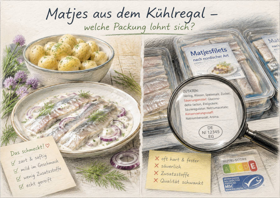 Matjes-Packungen aus dem Kühlregal