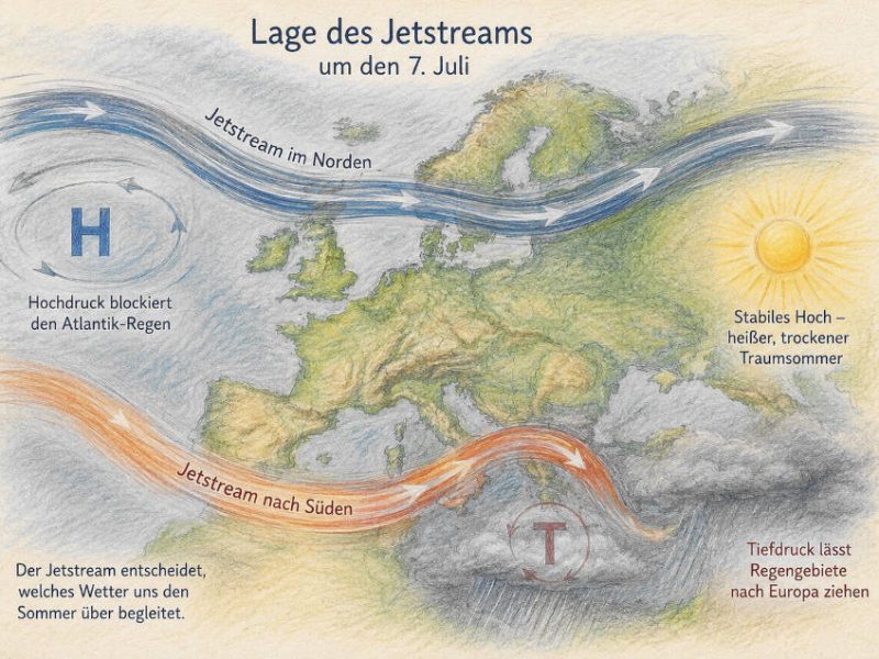 Wetterkarte mit Jetstream
