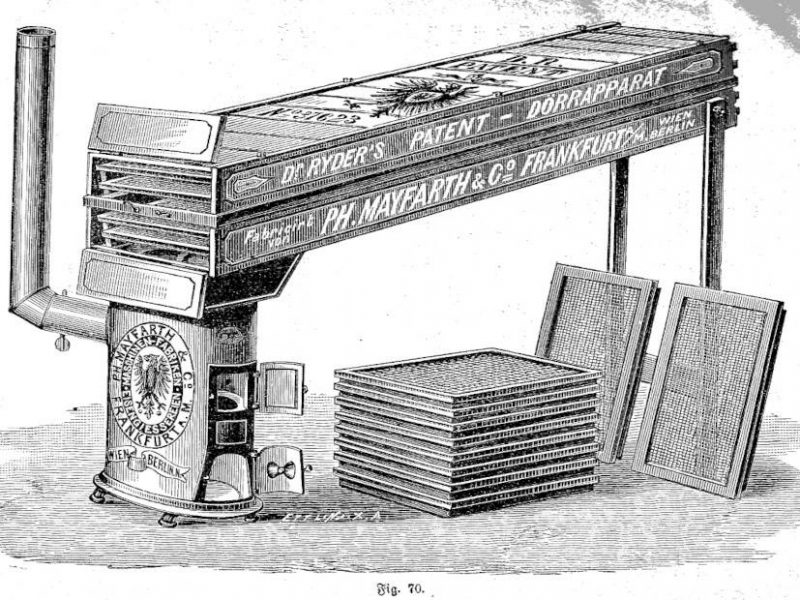 historischer Dörrapparat von Dr. Ryders Patent
