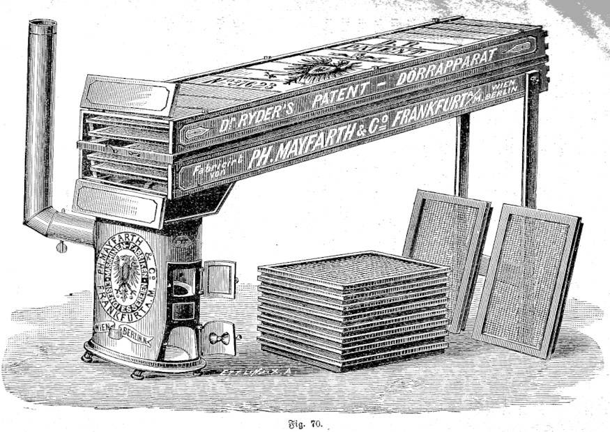 historischer Dörrapparat von Dr. Ryders Patent