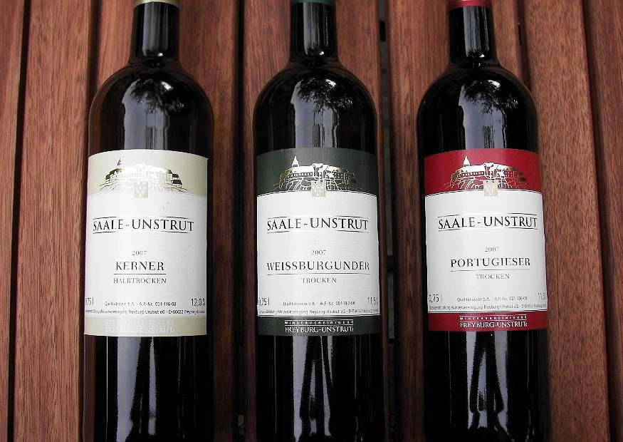 Saale-Unstrut Weinflaschen